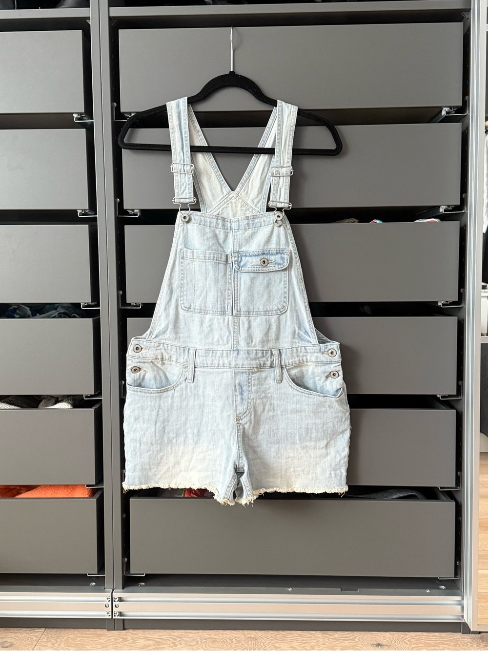 Mossimo Supply Co. Light Wash Denim Short Overalls